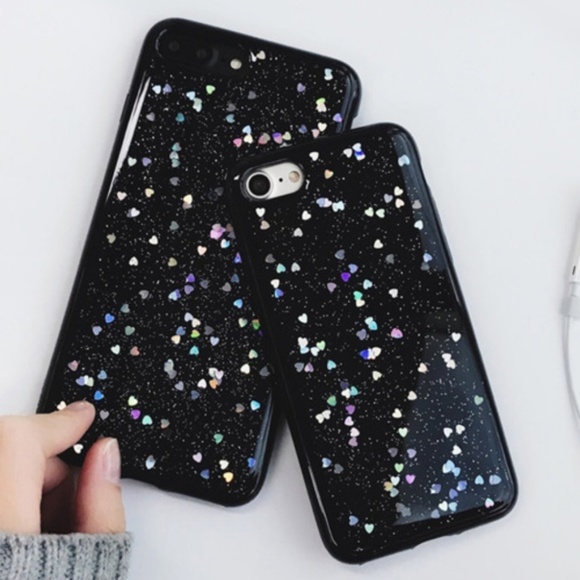 NEW iPhone 7/8 Black Floating Hearts Case - Picture 2 of 3